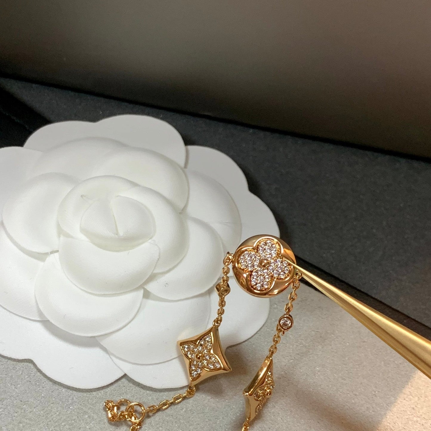 [Glow Jewelry]STAR AND SUN 4 MOTIFS GOLD DIAMONDS BRACELET