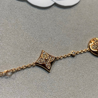 ¡®Glow Jewelry¡¯STAR AND SUN 4 MOTIFS GOLD DIAMONDS BRACELET
