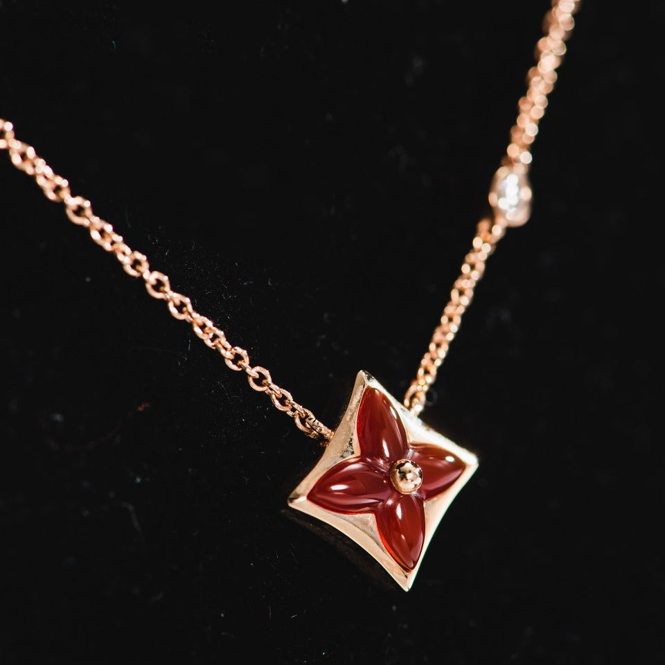 [Glow Jewelry]STAR NECKLACE PINK GOLD 1 DIAMOND