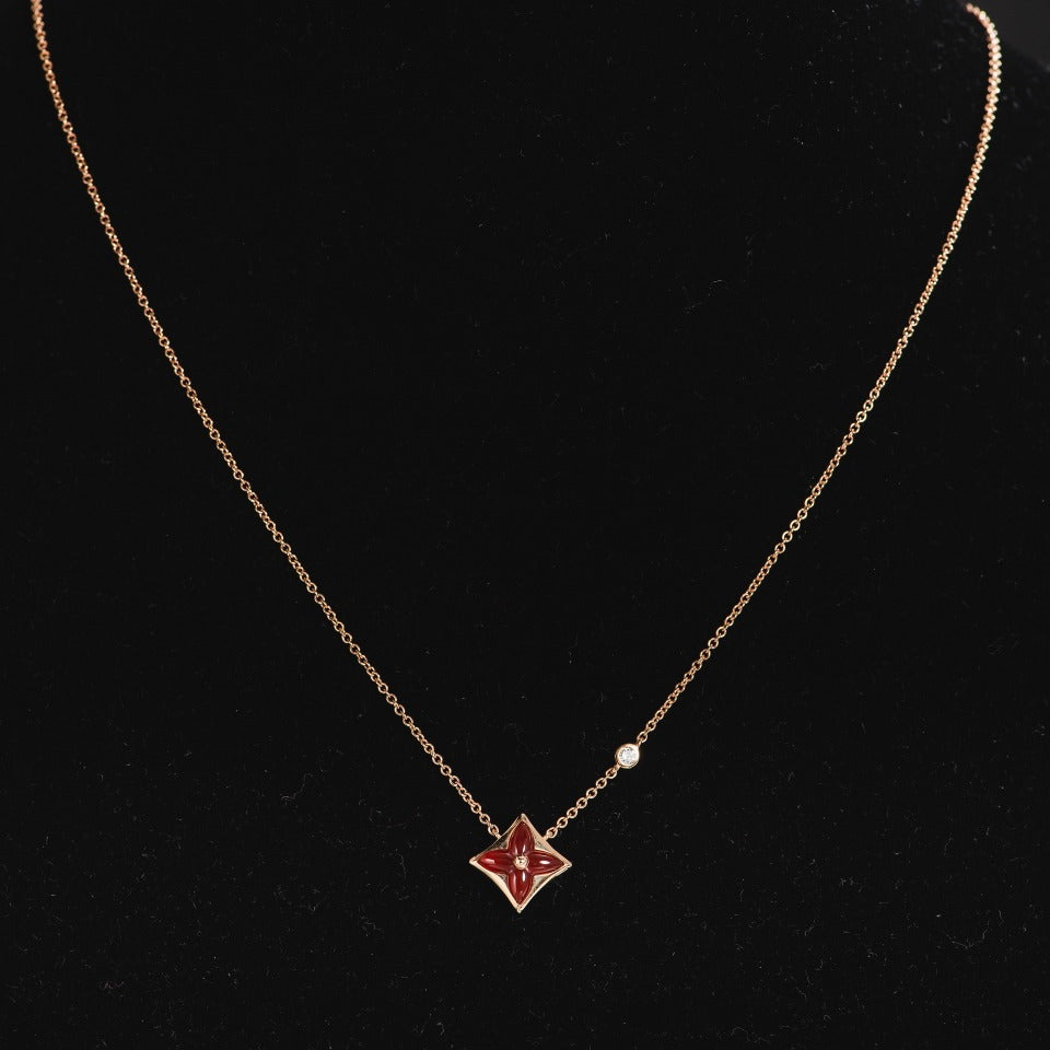 [Glow Jewelry]STAR NECKLACE PINK GOLD 1 DIAMOND
