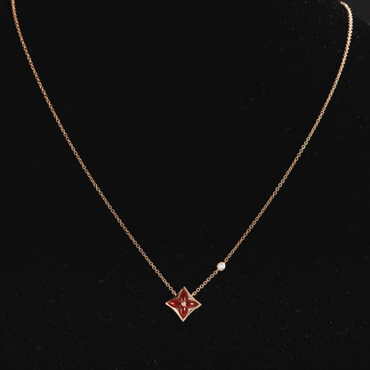 [Glow Jewelry]STAR NECKLACE PINK GOLD 1 DIAMOND