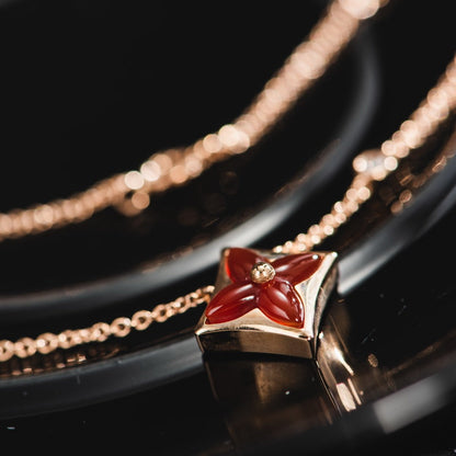 ¡®Glow Jewelry¡¯STAR NECKLACE PINK GOLD 1 DIAMOND
