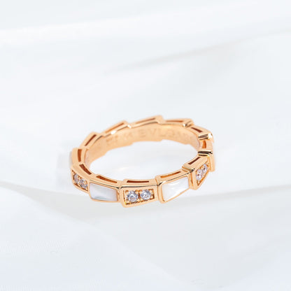 [Glow Jewelry]SERPENTI RING PINK GOLD DIAMOND MOP 3MM