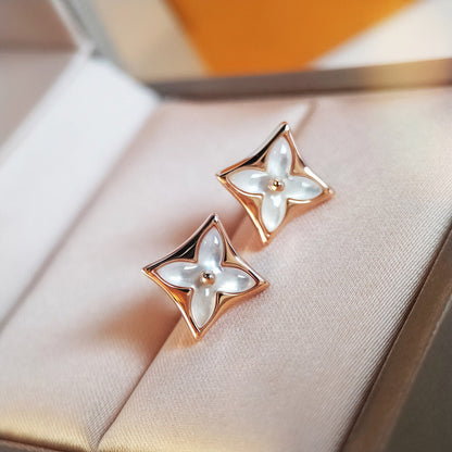 [Glow Jewelry]STAR MOP PINK GOLD EARRINGS