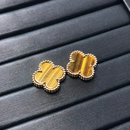 ¡®Glow Jewelry¡¯CLOVER MEDIUM 1 MOTIFS TIGER EYE EARRINGS