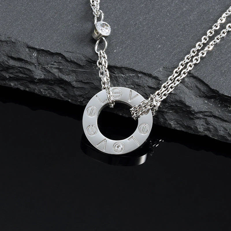 ¡®Glow Jewelry¡¯LOVE NECKLACE 16MM 2 DIAMONDS