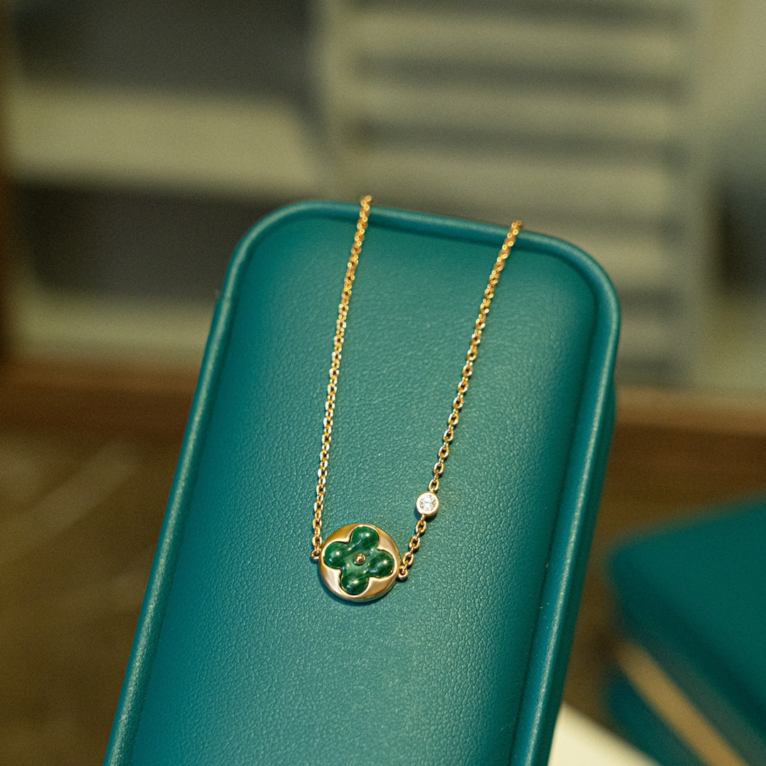 ¡®Glow Jewelry¡¯SUN MALACHITE 1 DIAMOND PINK GOLD BRACELET