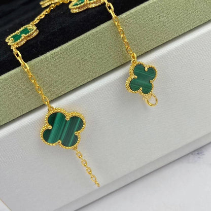 ¡®Glow Jewelry¡¯MAGIC CLOVER MALACHITE GOLD BRACELET 5 MOTIFS