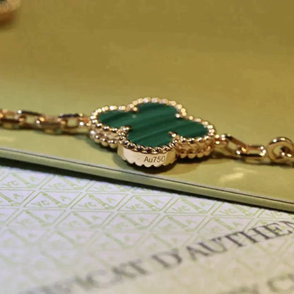 [Glow Jewelry]New  CLOVER 5 MOTIF MALACHITE BRACELET COLLECTION
