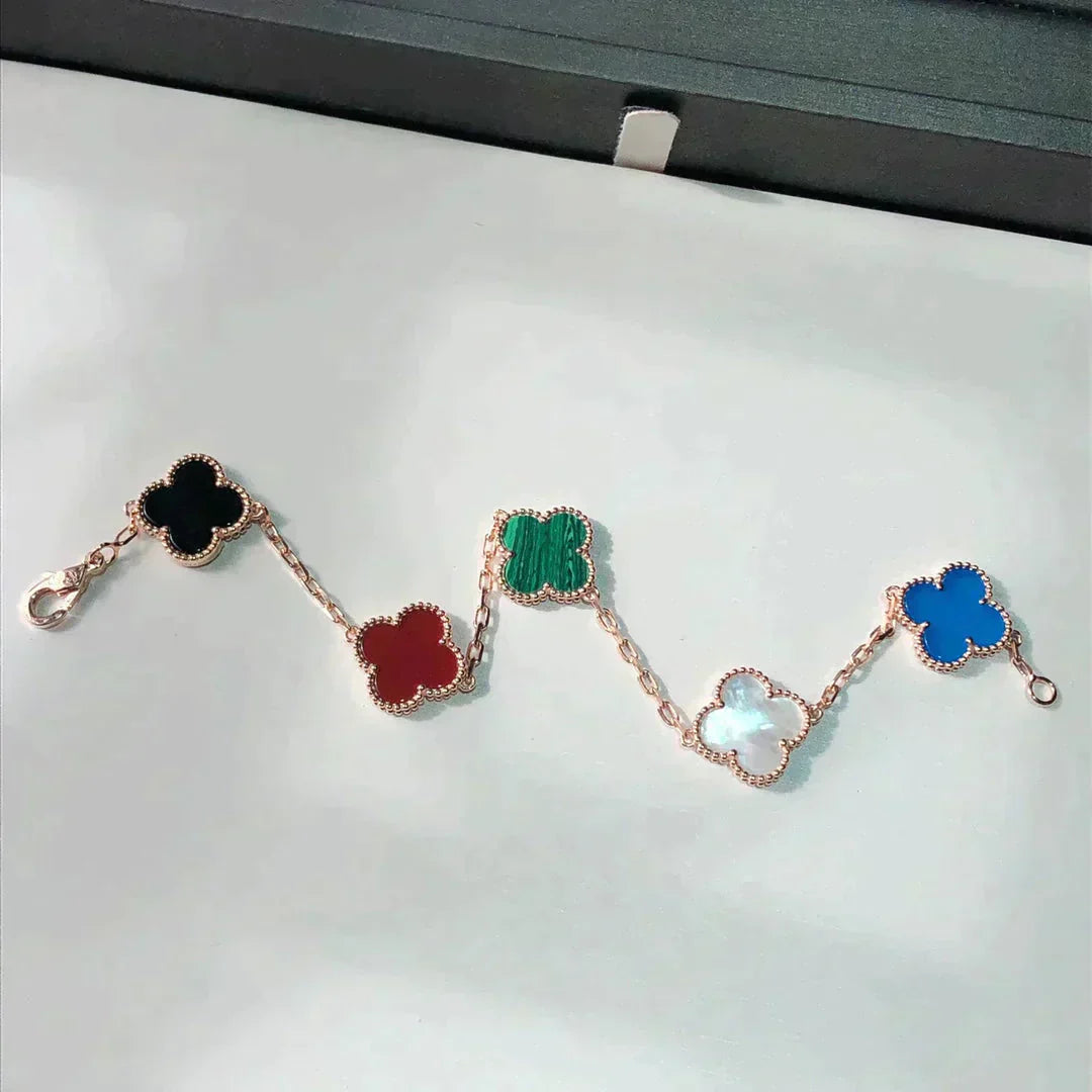[Glow Jewelry]New CLOVER 5 MOTIFS MULTICOLOR BRACELET