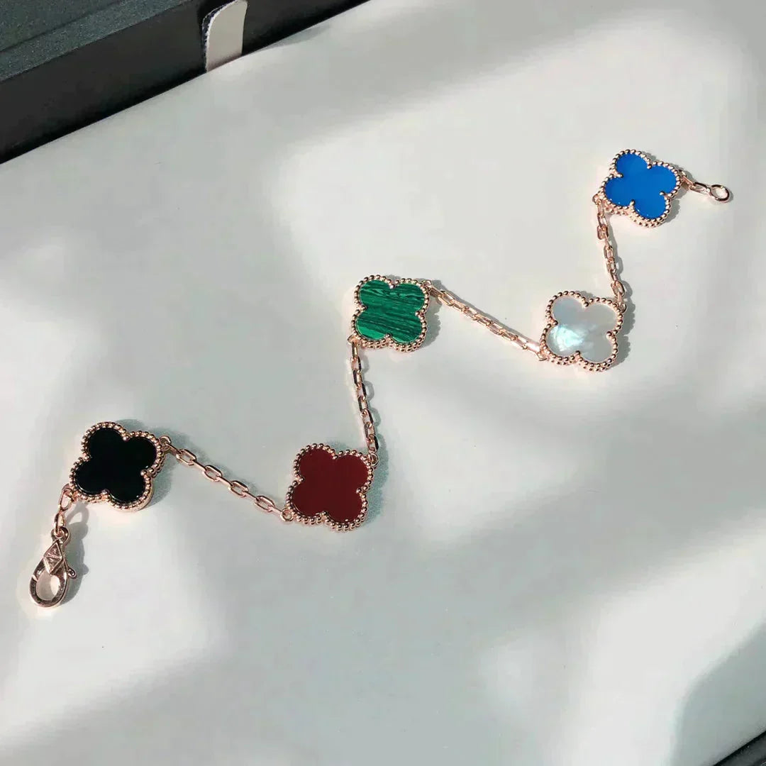 [Glow Jewelry]New CLOVER 5 MOTIFS MULTICOLOR BRACELET