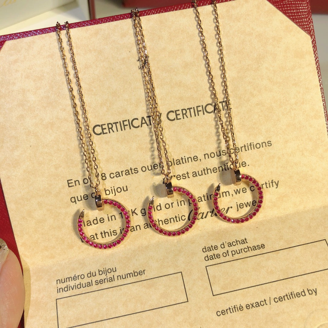 ¡®Glow Jewelry¡¯JUSTE NECKLACE GOLD RED DIAMONDS