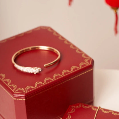 ¡®Glow Jewelry¡¯PANTHERE ROSE GOLD DIAMOND OPEN BRACELET