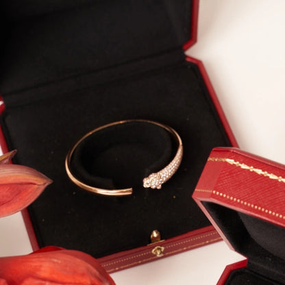 ¡®Glow Jewelry¡¯PANTHERE ROSE GOLD DIAMOND OPEN BRACELET