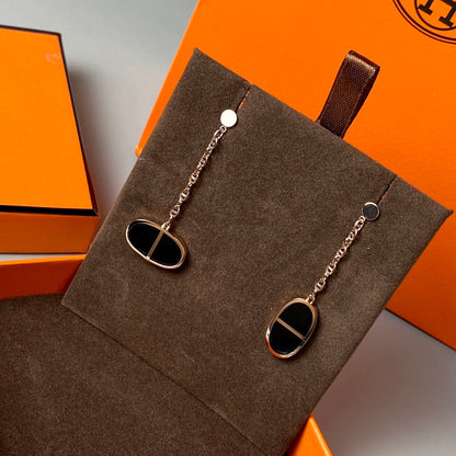 ¡®Glow Jewelry¡¯CHAINE VERSO BLACK CERAMIC EARRINGS
