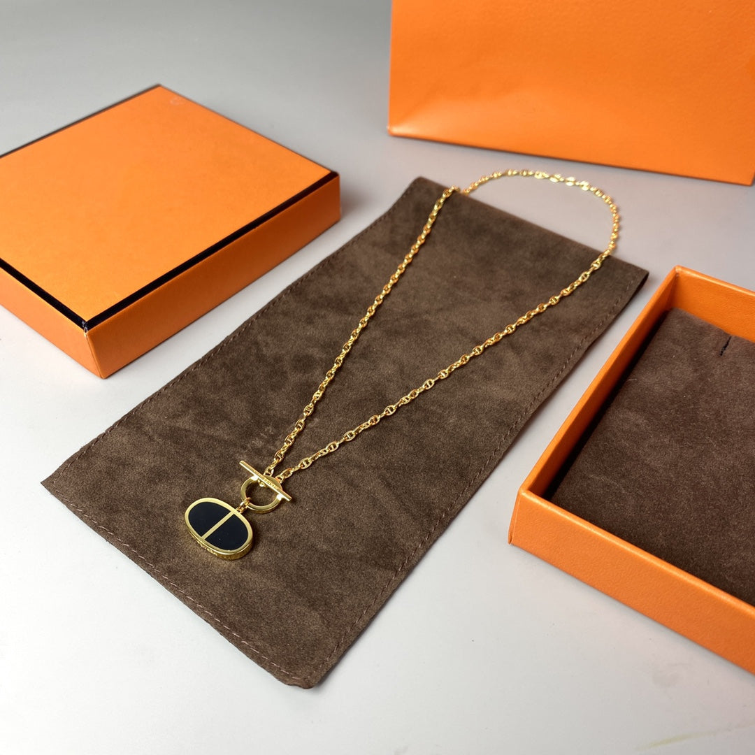 ¡®Glow Jewelry¡¯CHAINE VERSO BLACK CERAMIC NECKLACE