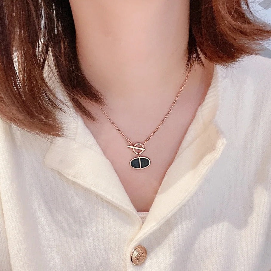 ¡®Glow Jewelry¡¯CHAINE VERSO BLACK CERAMIC NECKLACE