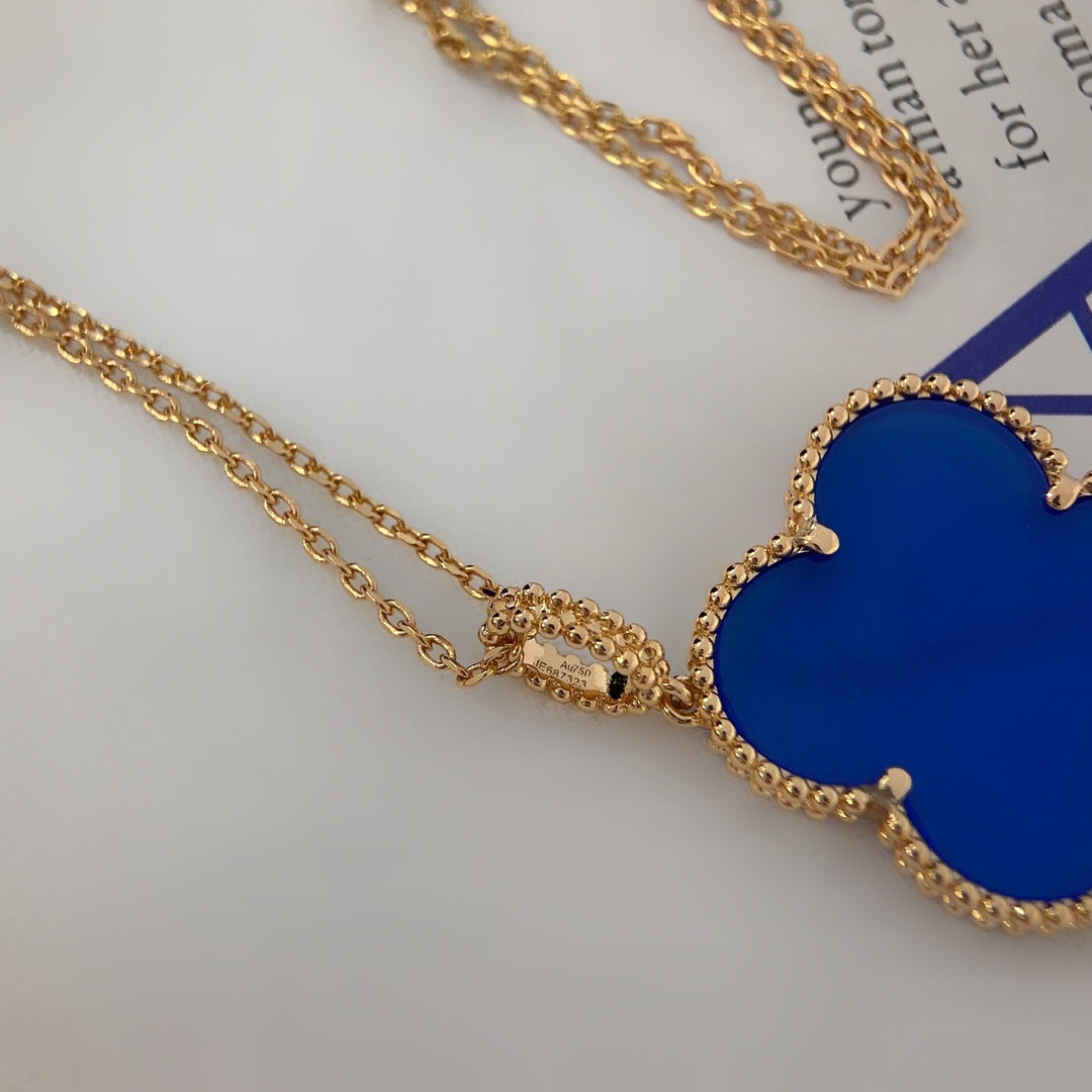 [Glow Jewelry]CLOVER 25MM NECKLACE TURQUOISE ROSE GOLD