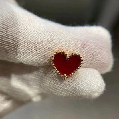 ¡®Glow Jewelry¡¯HEART CARNELIAN STUD EARRINGS