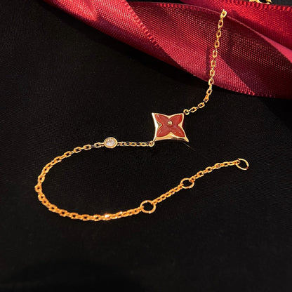 ¡®Glow Jewelry¡¯COLOR STAR CARNELIAN PINK GOLD DIAMOND BRACELET