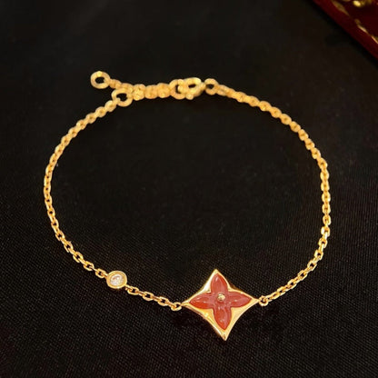 ¡®Glow Jewelry¡¯COLOR STAR CARNELIAN PINK GOLD DIAMOND BRACELET