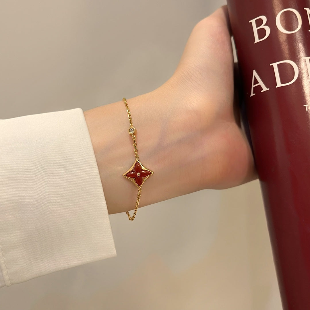 ¡®Glow Jewelry¡¯COLOR STAR CARNELIAN PINK GOLD DIAMOND BRACELET