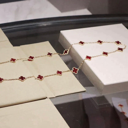 ¡®Glow Jewelry¡¯CLOVER 20 MOTIFS CARNELIAN NECKLACE