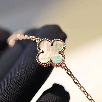 [Glow Jewelry]CLOVER 20 MOTIFS DARK MOP DIAMOND  NECKLACE