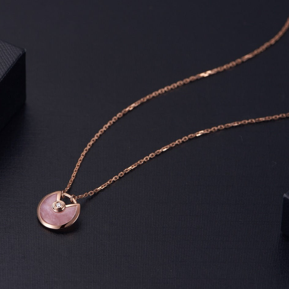 [Glow Jewelry]AMULETTE ROSE GOLD PINK MOP NECKLACE