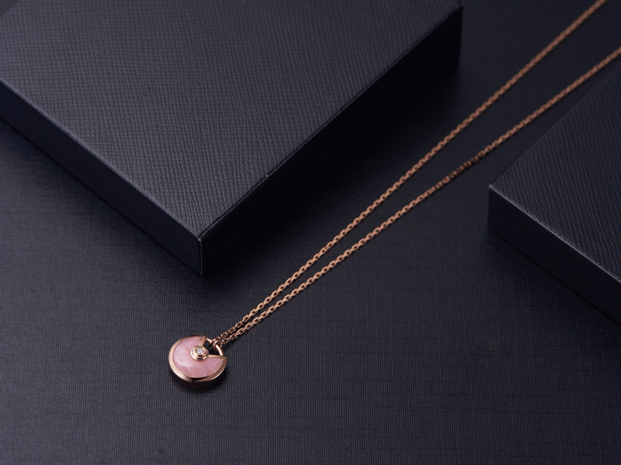[Glow Jewelry]AMULETTE ROSE GOLD PINK MOP NECKLACE