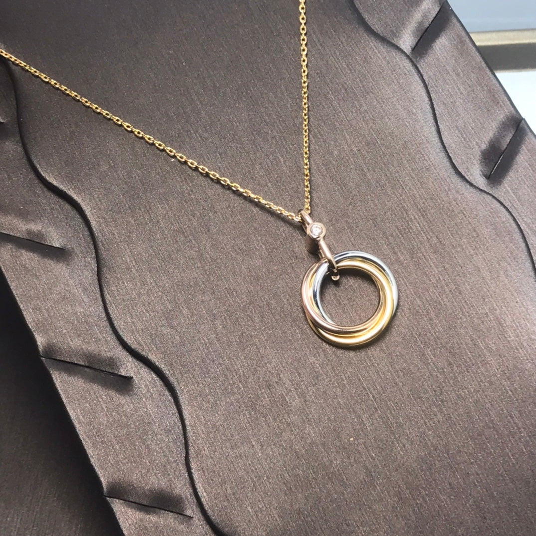 ¡®Glow Jewelry¡¯TRINITY SILVER GOLD PINK GOLD NECKLACE