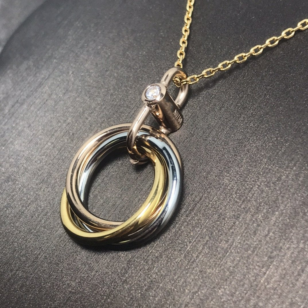 ¡®Glow Jewelry¡¯TRINITY SILVER GOLD PINK GOLD NECKLACE