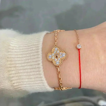 [Glow Jewelry] New  CLOVER 5 MOTIF FULL DIAMOND BRACELET COLLECTION