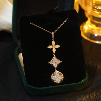 ¡®Glow Jewelry¡¯STAR AND SUN DIAMOND PINK GOLD NECKLACE