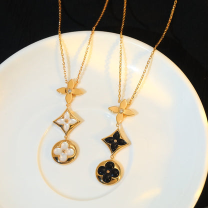 ¡®Glow Jewelry¡¯STAR AND SUN ONYX PINK GOLD NECKLACE