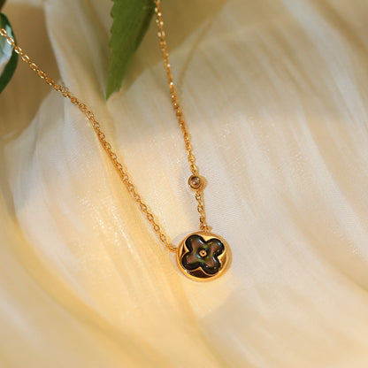 ¡®Glow Jewelry¡¯SUN PEDANT PINK GOLD 1 DIAMOND NECKLACE