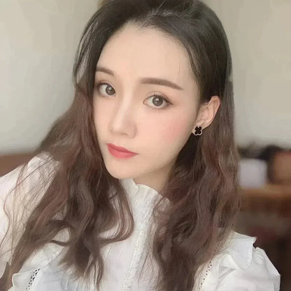 [Glow Jewelry]CLOVER MEDIUM 1 MOTIFS  ONYX STUD EARRINGS