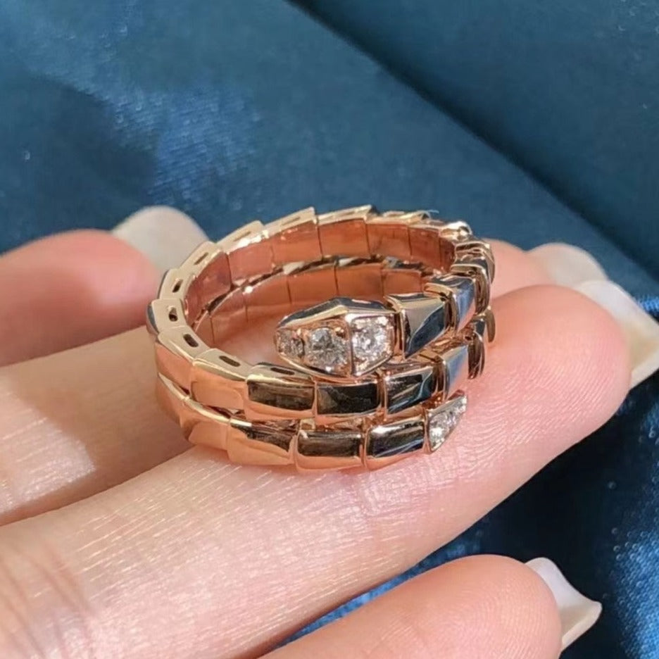 [Glow Jewelry]SERPENTS DOUBLE ROW DIAMOND RING