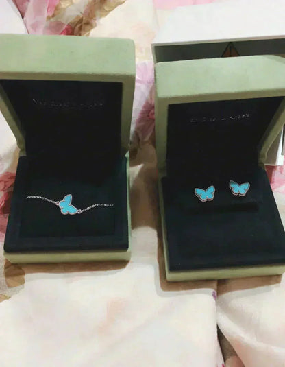 ¡®Glow Jewelry¡¯BUTTERFLY TURQUOISE EARRINGS SILVER