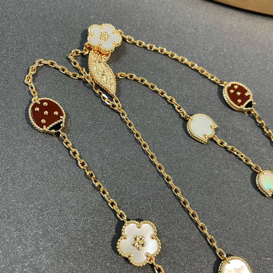 [Glow Jewelry]LUCKY SPRING 15 MOTIFS GOLD NECKLACE