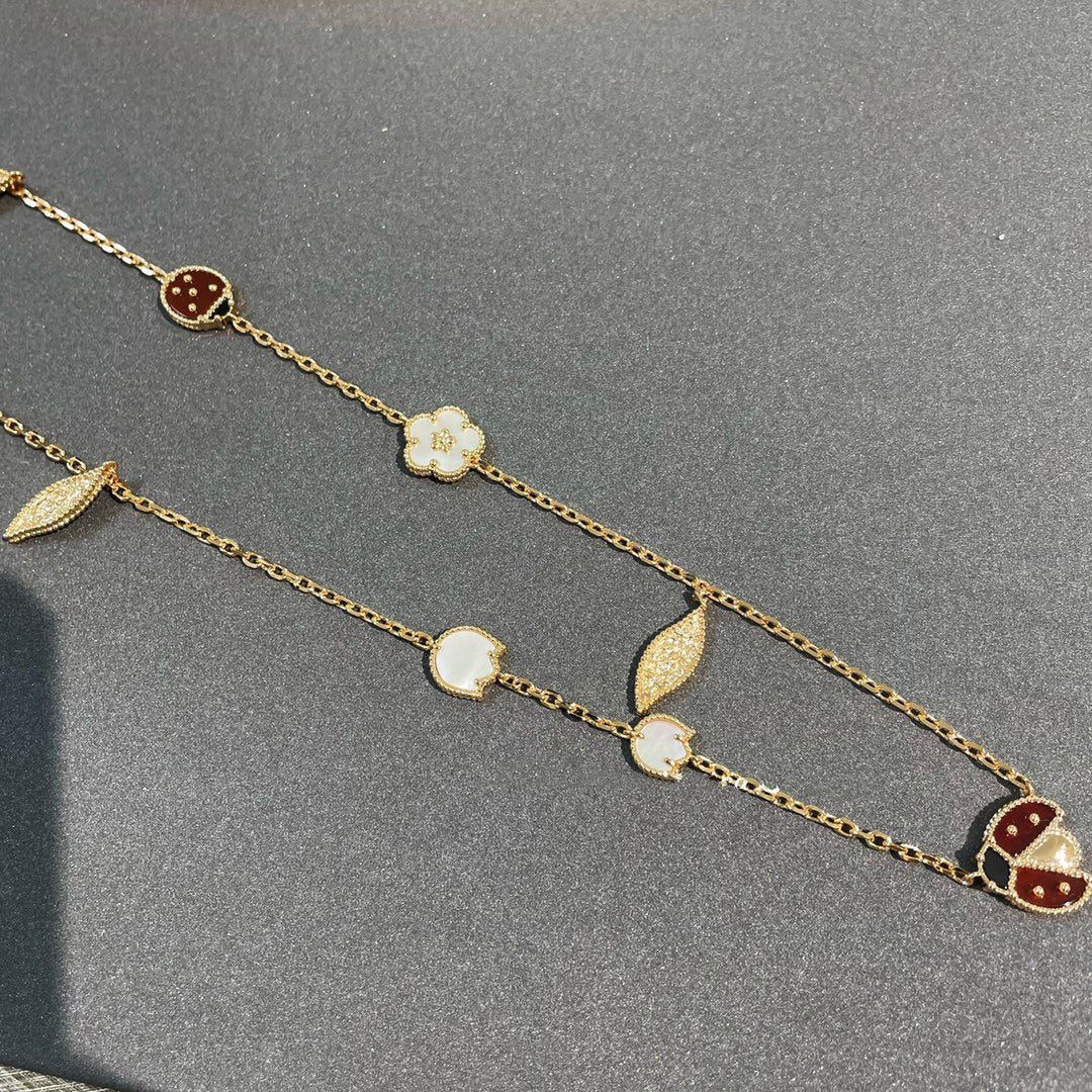[Glow Jewelry]LUCKY SPRING 15 MOTIFS GOLD NECKLACE