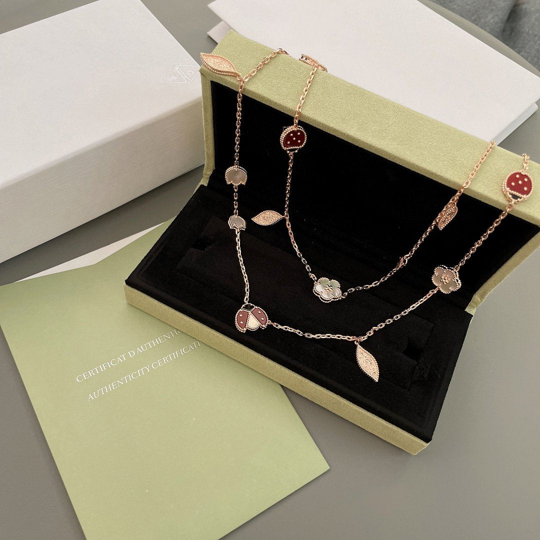 ¡®Glow Jewelry¡¯LUCKY SPRING 15 MOTIFS ROSE GOLD NECKLACE