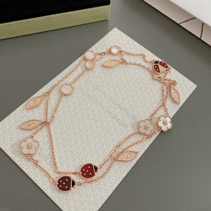 ¡®Glow Jewelry¡¯LUCKY SPRING 15 MOTIFS ROSE GOLD NECKLACE