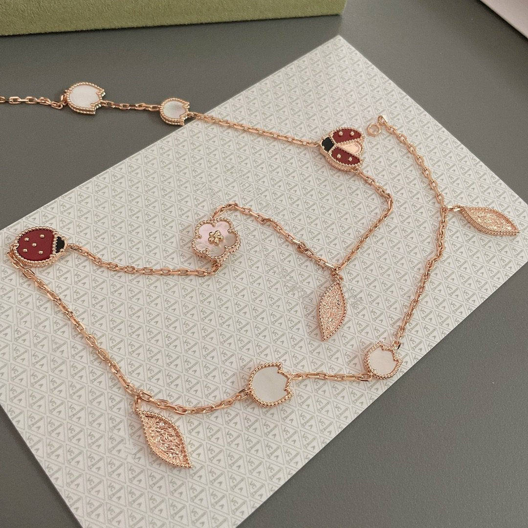 ¡®Glow Jewelry¡¯LUCKY SPRING 15 MOTIFS ROSE GOLD NECKLACE