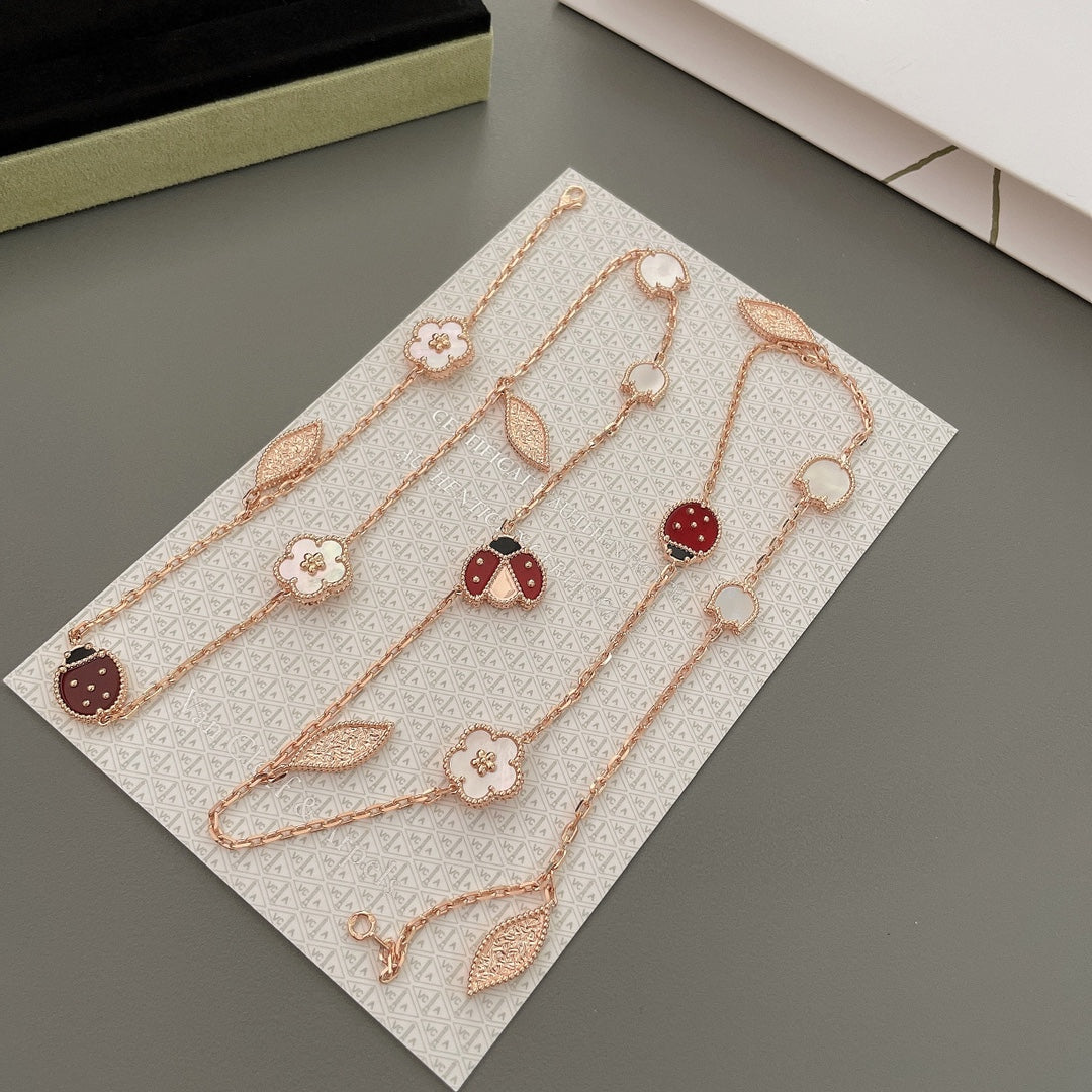¡®Glow Jewelry¡¯LUCKY SPRING 15 MOTIFS ROSE GOLD NECKLACE