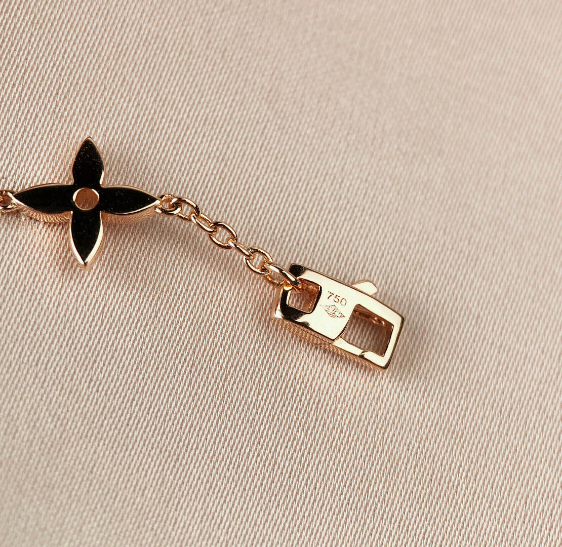 [Glow Jewelry]STAR AND SUN 7 MOTIFS GOLD BRACELET