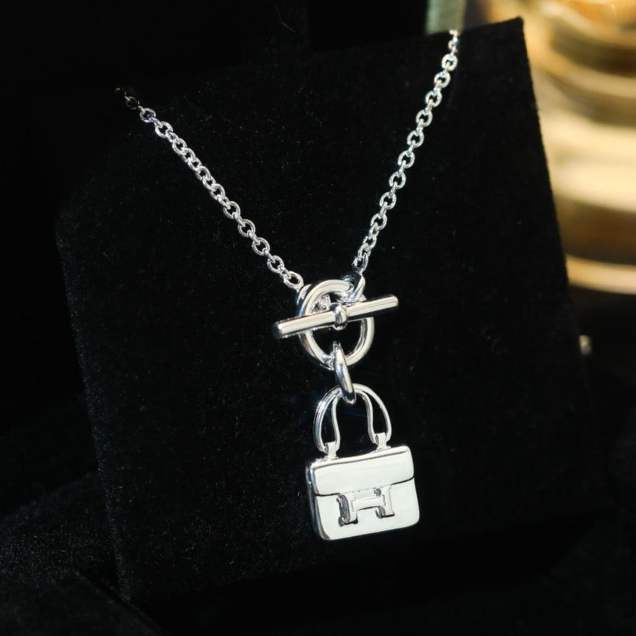[Glow Jewelry]POP H PEDANT SILVER NECKLACE