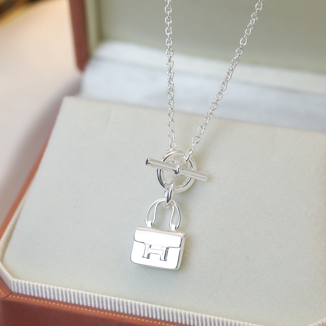 [Glow Jewelry]POP H PEDANT SILVER NECKLACE