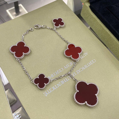 ¡®Glow Jewelry¡¯CLOVER 5 MOTIFS SIVLER CARNELIAN BRACELET