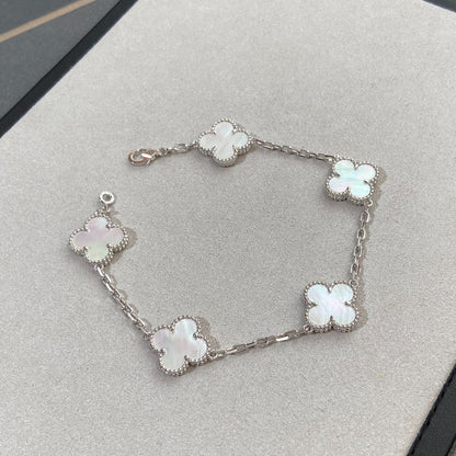 [Glow Jewelry]New CLOVER WHITE PEARL MOP 5 MOTIF BRACELET COLLECTION